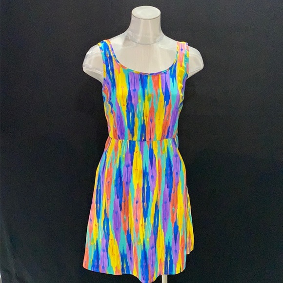 Multi-Colored Open Back Dress - Picture 1 of 4